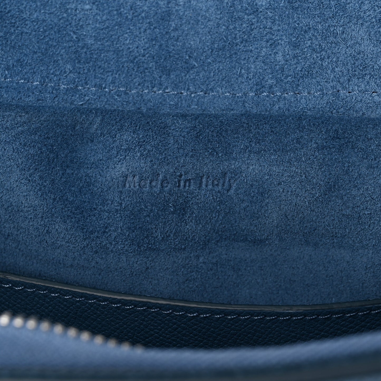 Grained Calfskin Micro Belt Bag Washed Blue