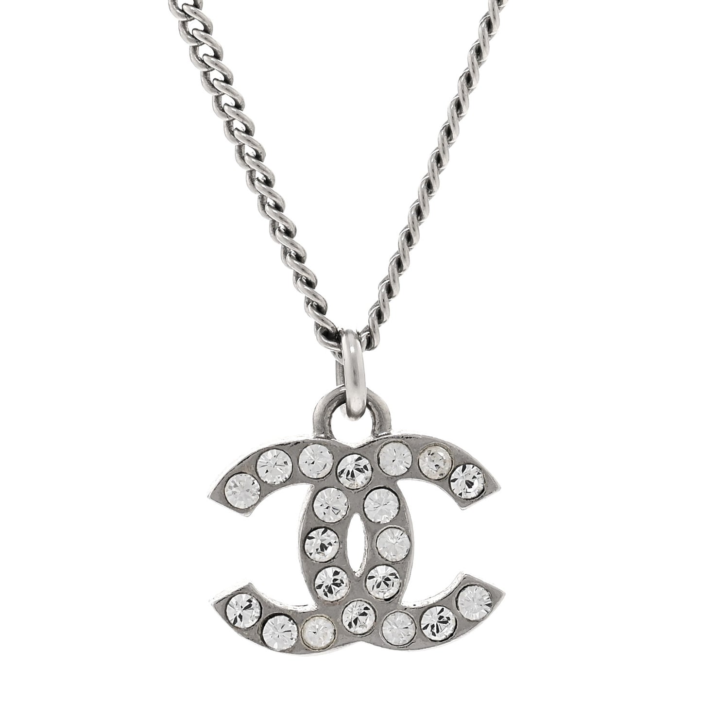 Crystal Timeless CC Necklace Silver