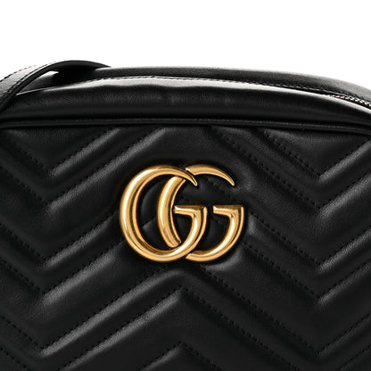 Gucci Calfskin Matelasse Small GG Marmont Chain Shoulder Bag Black 8 of 10