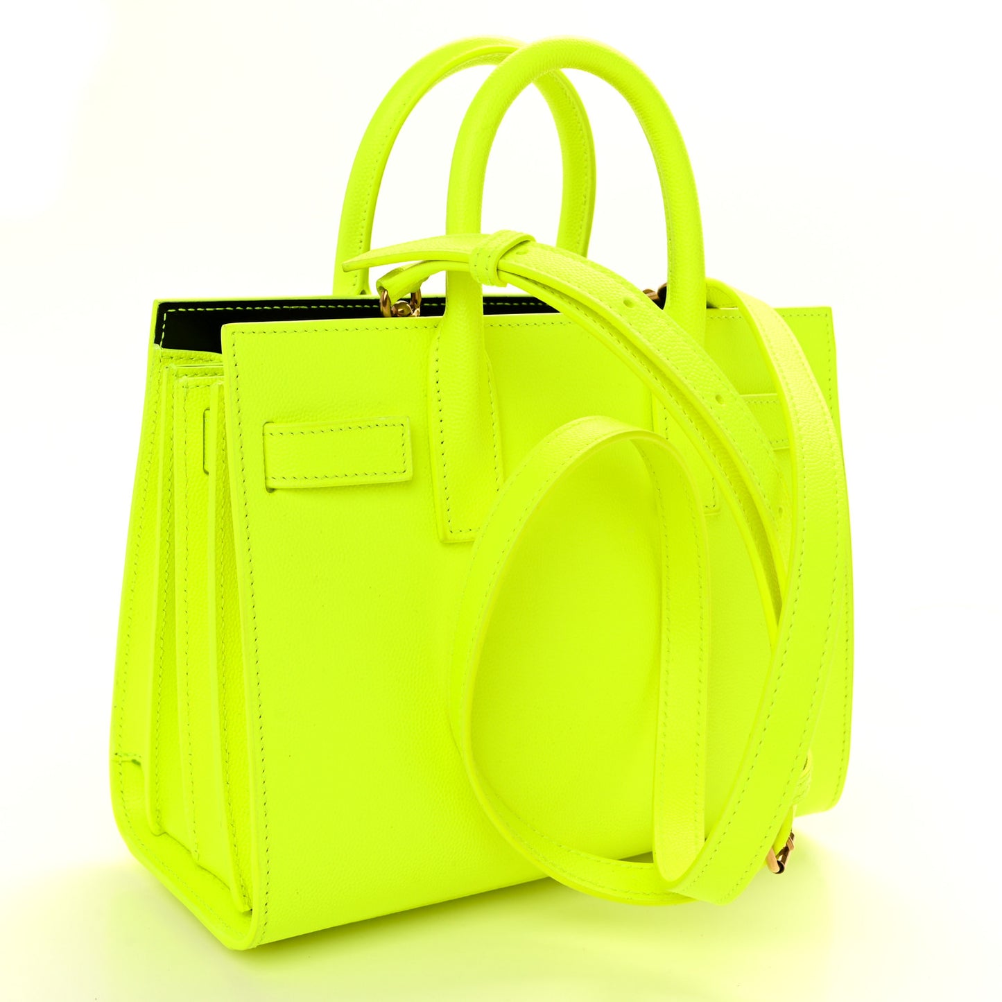 Calfskin Nano Sac De Jour Neon Yellow