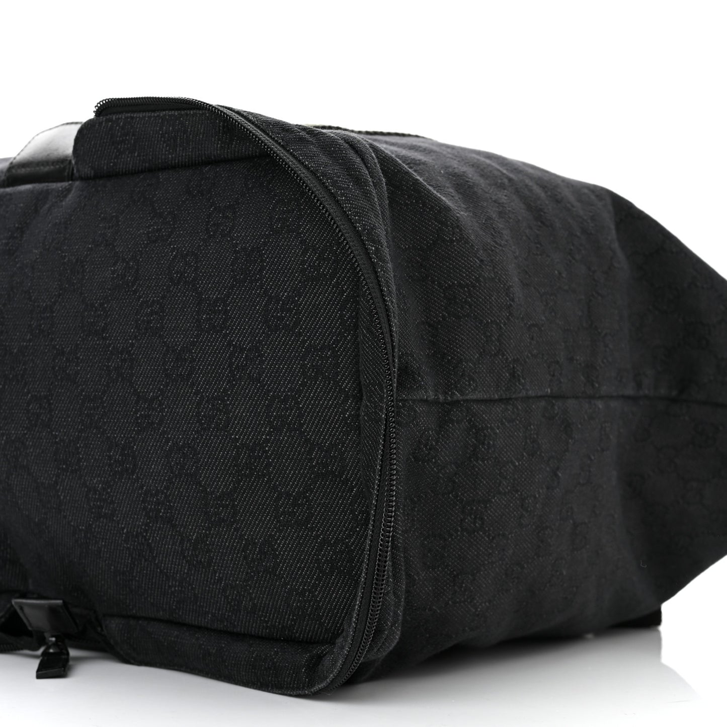 Denim Monogram Large Collapsible Travel Tote Black