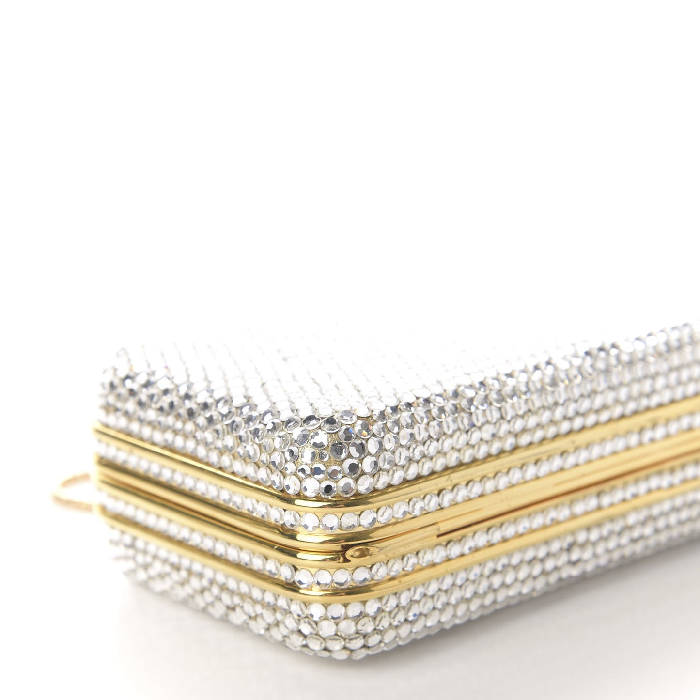Swarovski Crystal Minaudiere Clutch Silver Gold