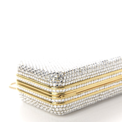 Judith Leiber Swarovski Crystal Minaudiere Clutch Silver Gold 6 of 10