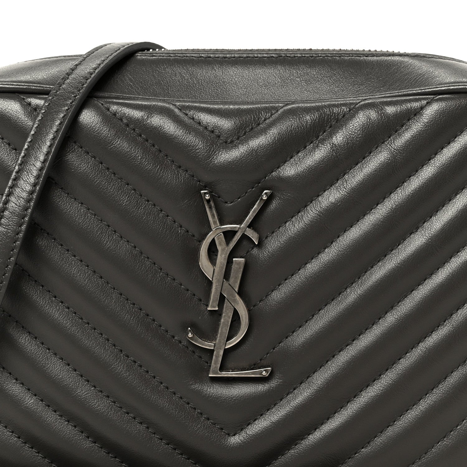 Saint Laurent Calfskin Matelasse Monogram Lou Camera Bag Storm 8 of 10