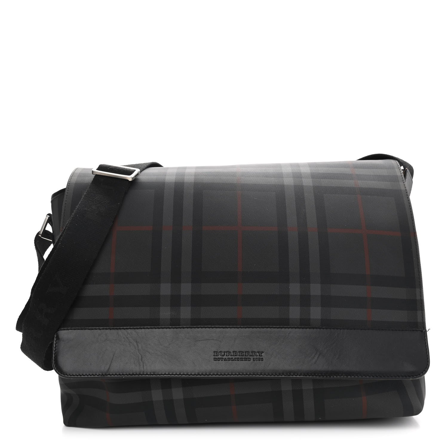 Burberry Nylon Smoked Check Messenger Bag 1 of 17