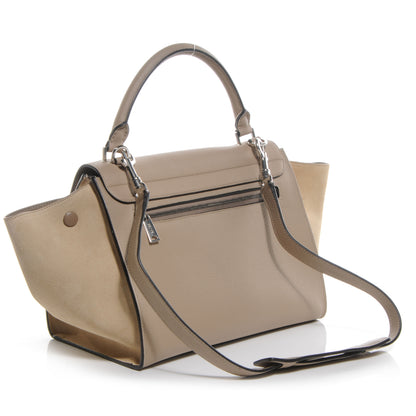 Celine Calfskin and Suede Small Trapeze Dune 3 of 8