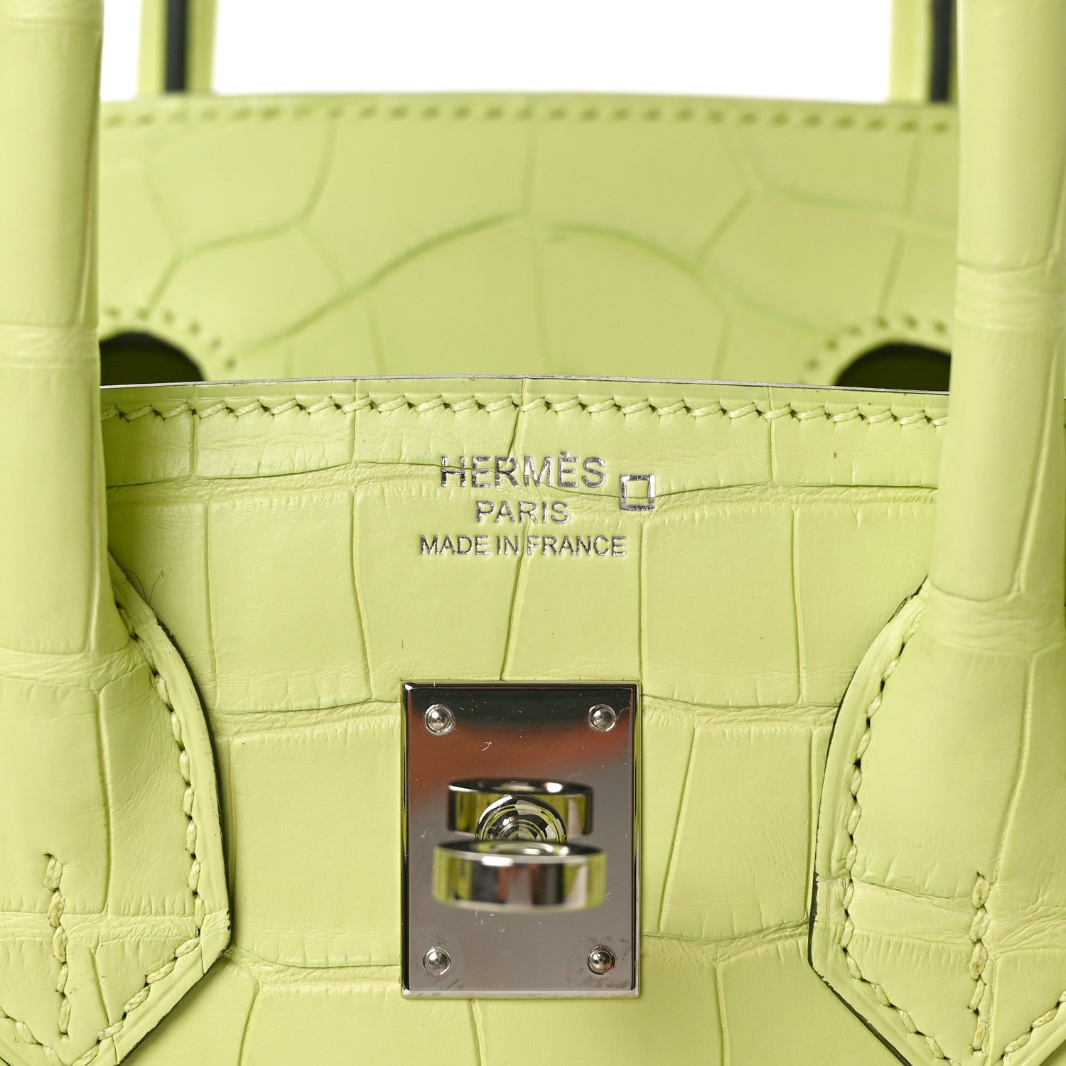 Hermes Matte Alligator Birkin 25 Jaune Bourgeon 6 of 11