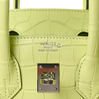 Hermes Matte Alligator Birkin 25 Jaune Bourgeon 6 of 11