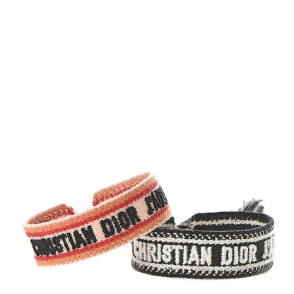Christian Dior Woven Cotton J'Adior Friendship Bracelet Set Black Orange 1 of 6