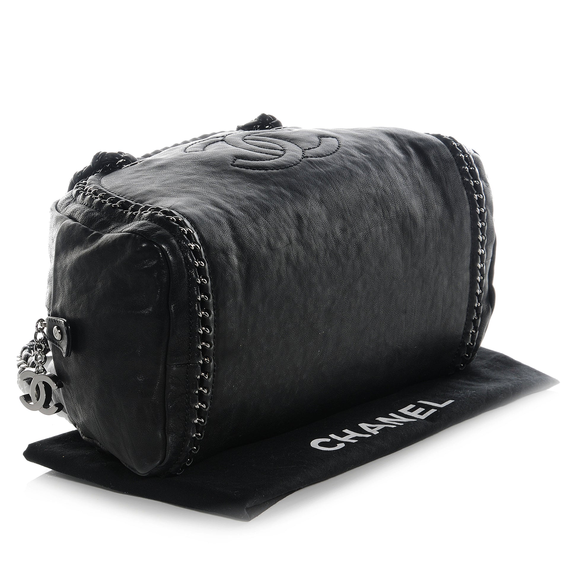 Chanel Leather Luxe Ligne Medium Bowler Black 4 of 4