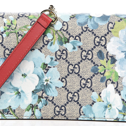 Gucci GG Supreme Monogram Blooms Chain Wallet Blue 10 of 11