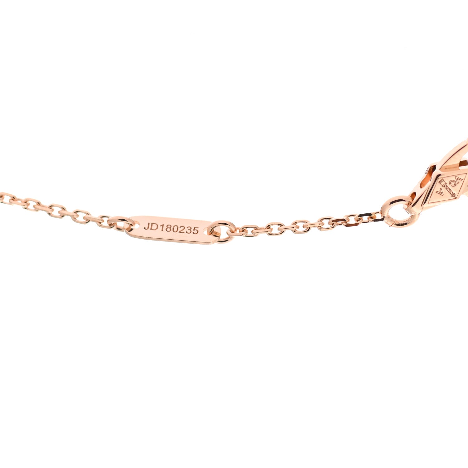 Van Cleef & Arpels 18K Rose Gold Carnelian Sweet Alhambra Pendant Necklace 4 of 7