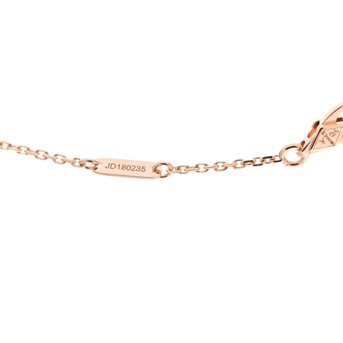18K Rose Gold Carnelian Sweet Alhambra Pendant Necklace