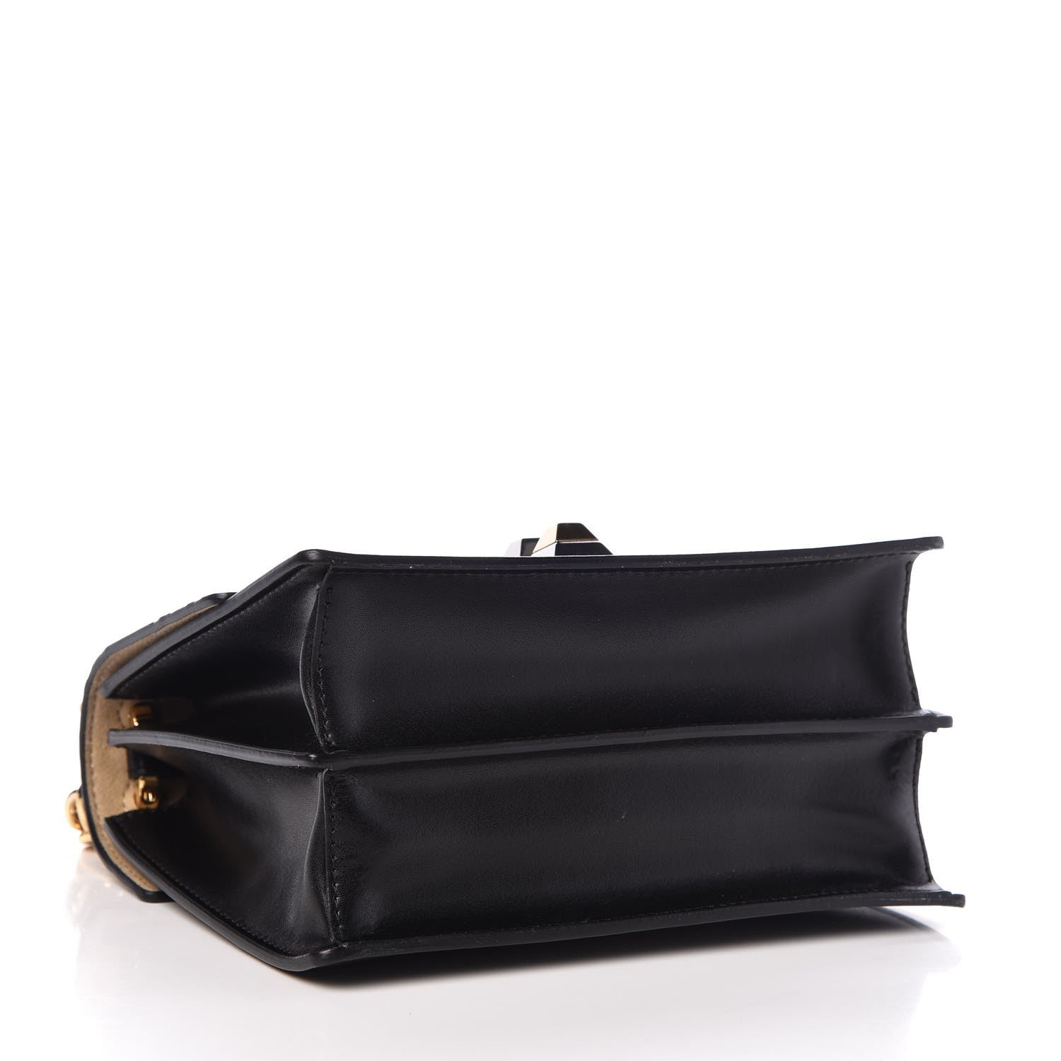Fendi Vitello Liberty FF 1974 Embossed Small Kan I Shoulder Bag Black 5 of 8