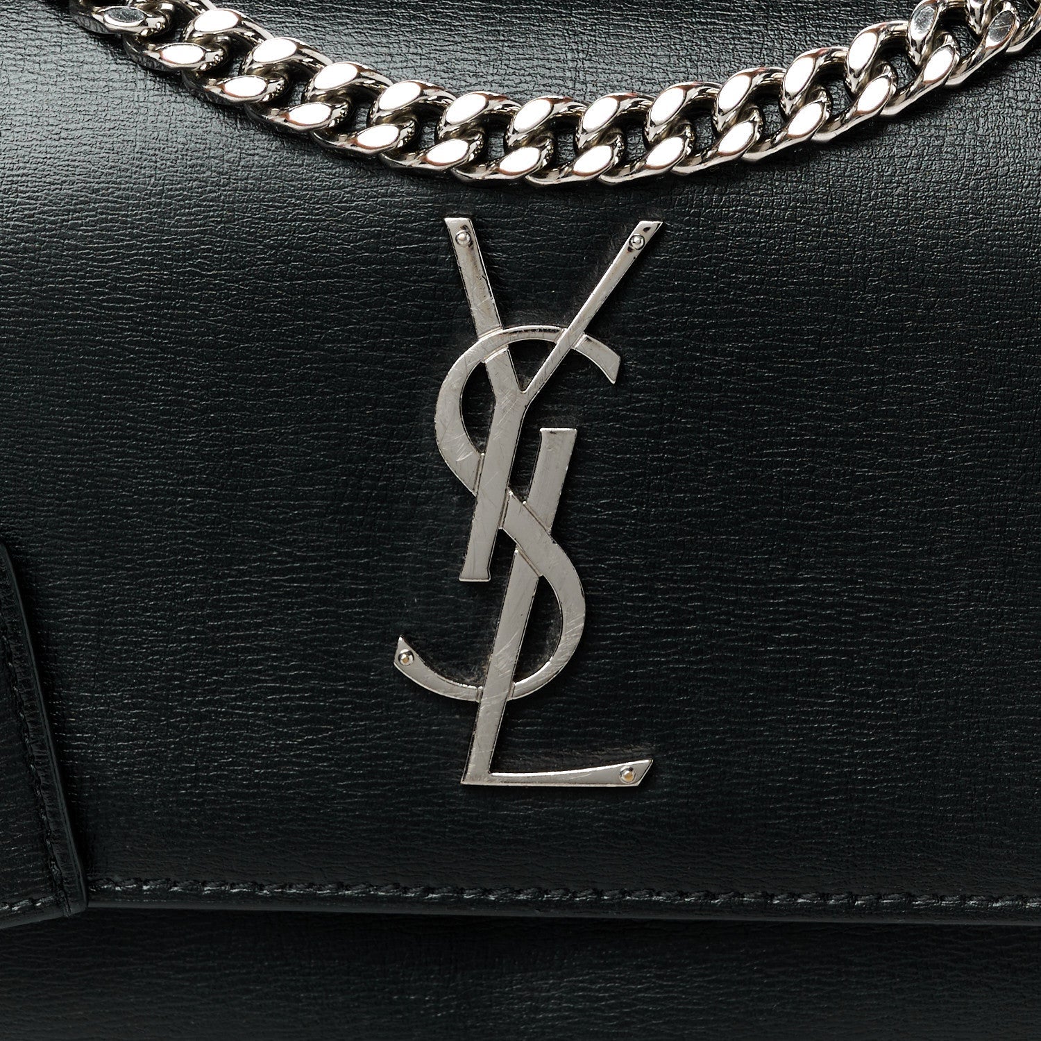 Saint Laurent Calfskin Medium Monogram Sunset Black 9 of 11