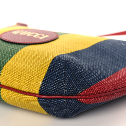 Gucci Canvas Marley Stripe Script Logo Gucci 100 Half Moon Hobo Multicolor 8 of 8
