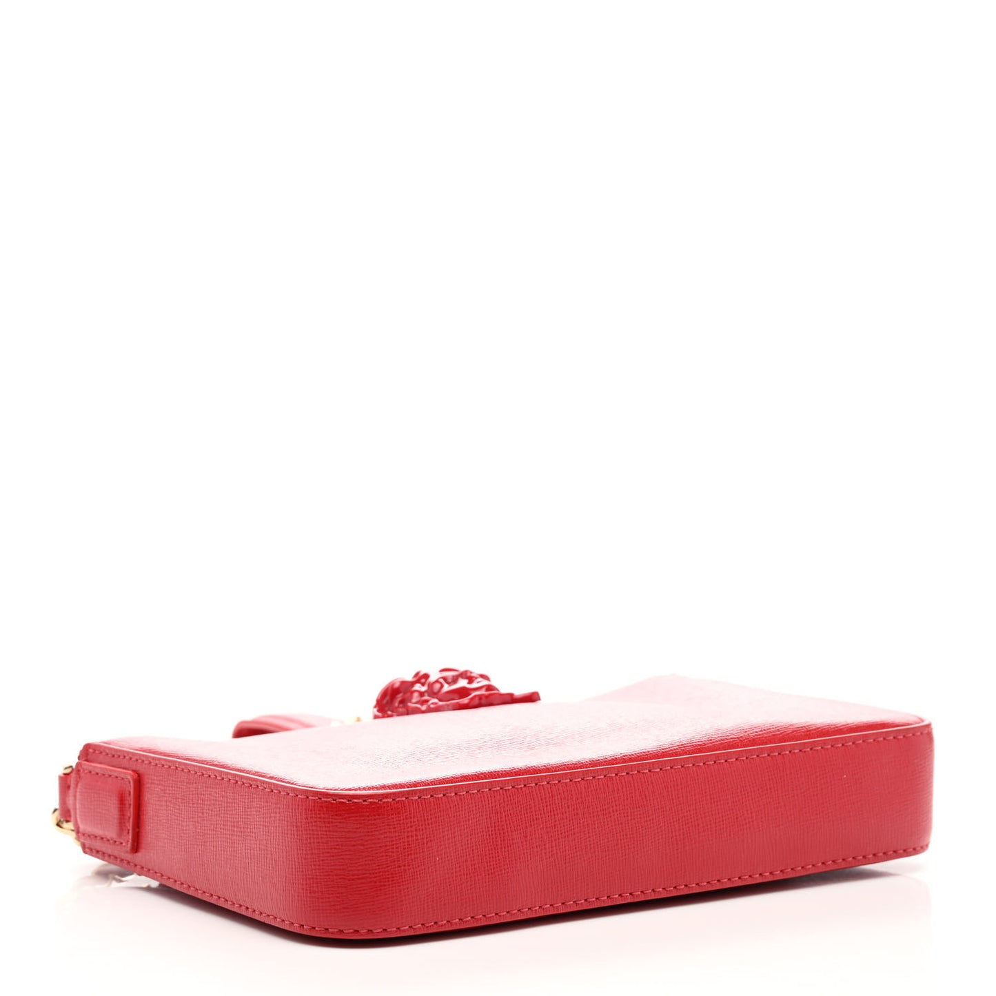 Saffiano Calfskin Palazzo Chain Crossbody Red