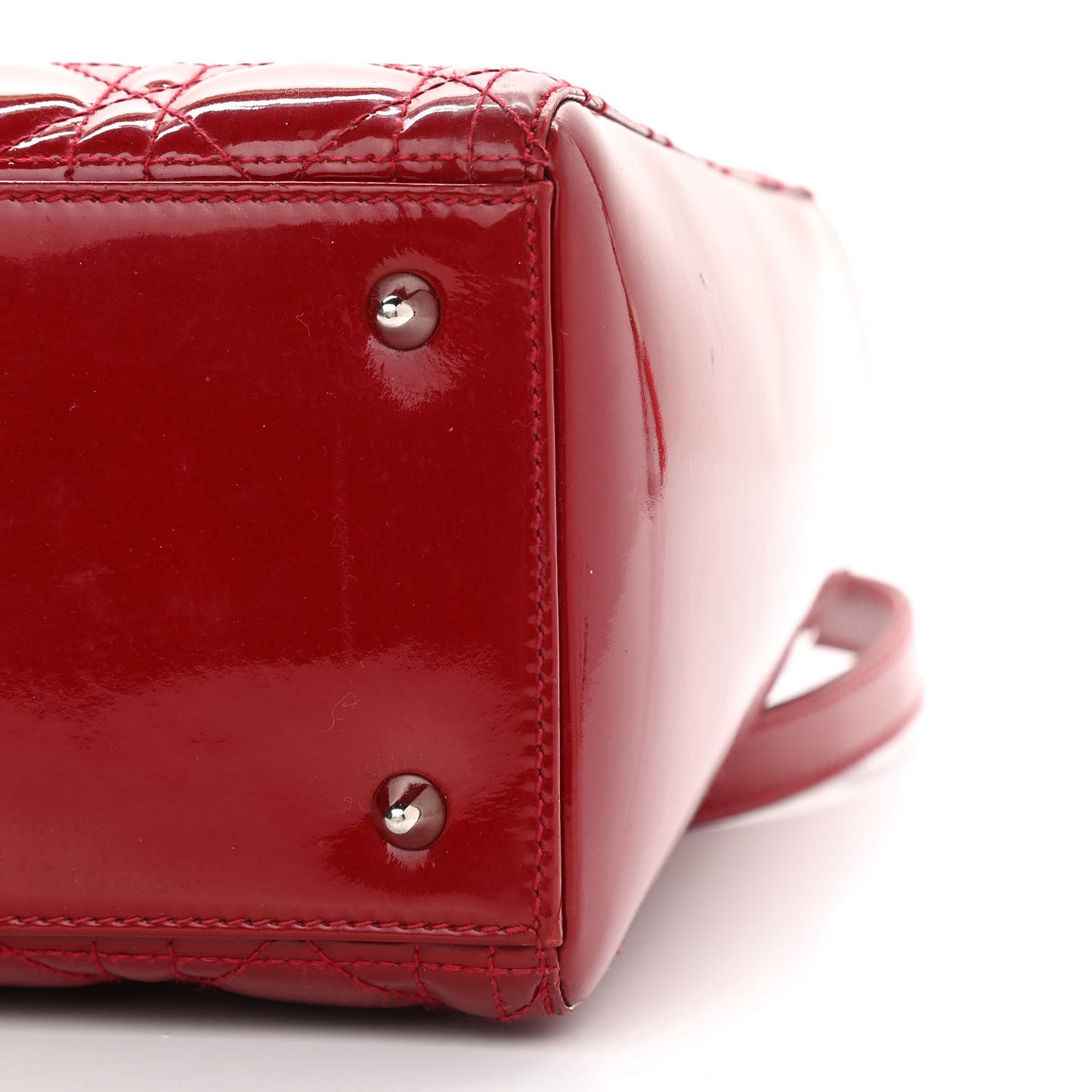 Patent Cannage Medium Lady Dior Red