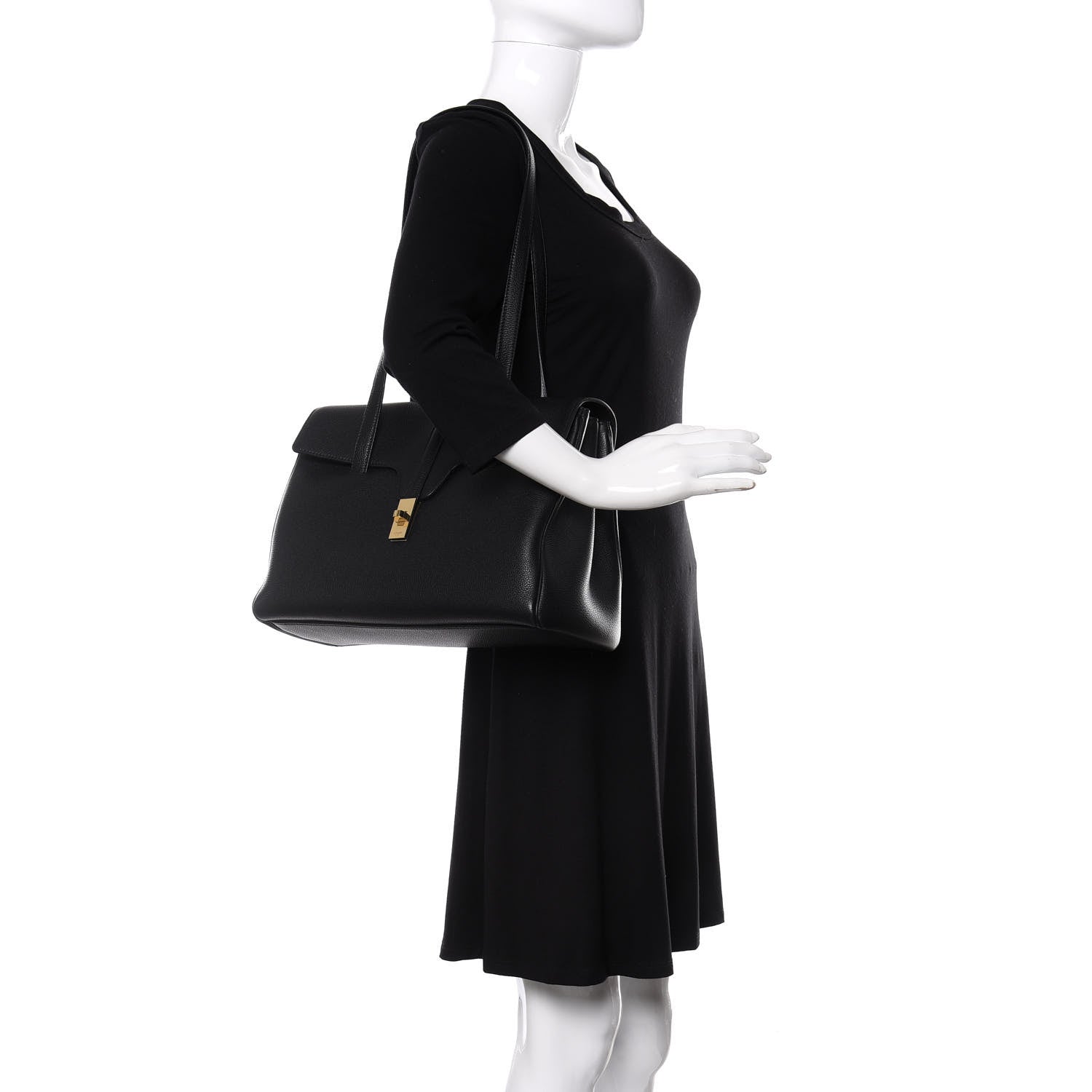 Celine Supple Grained Calfskin Medium Soft 16 Bag Black 2 of 9