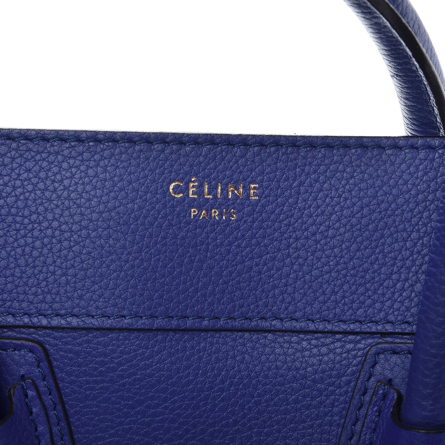 Celine Drummed Calfskin Mini Luggage Indigo 6 of 11
