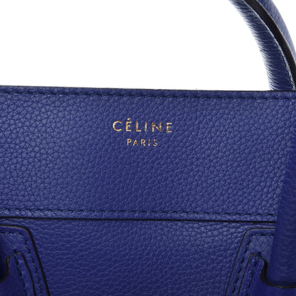 Celine Drummed Calfskin Mini Luggage Indigo 6 of 11