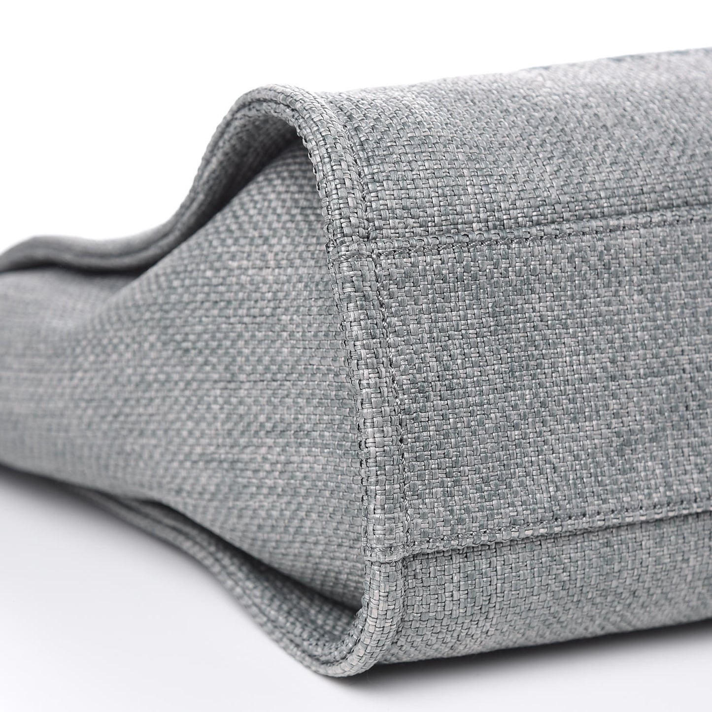 Woven Straw Raffia Small Deauville Tote Grey