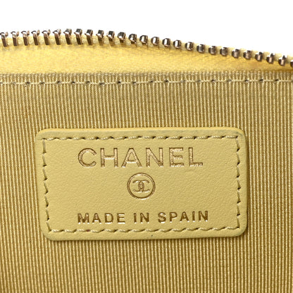 Chanel Caviar Quilted Zipped Key Holder Case Yellow 6 of 7