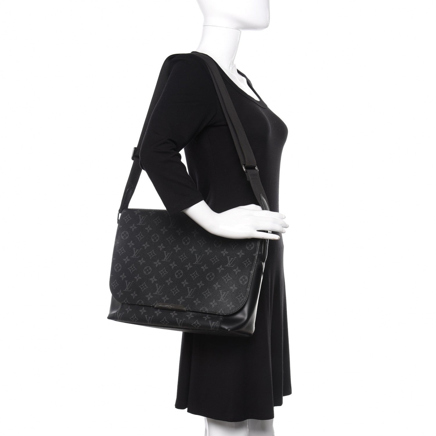 Louis Vuitton Monogram Eclipse Explorer MM Black 2 of 9