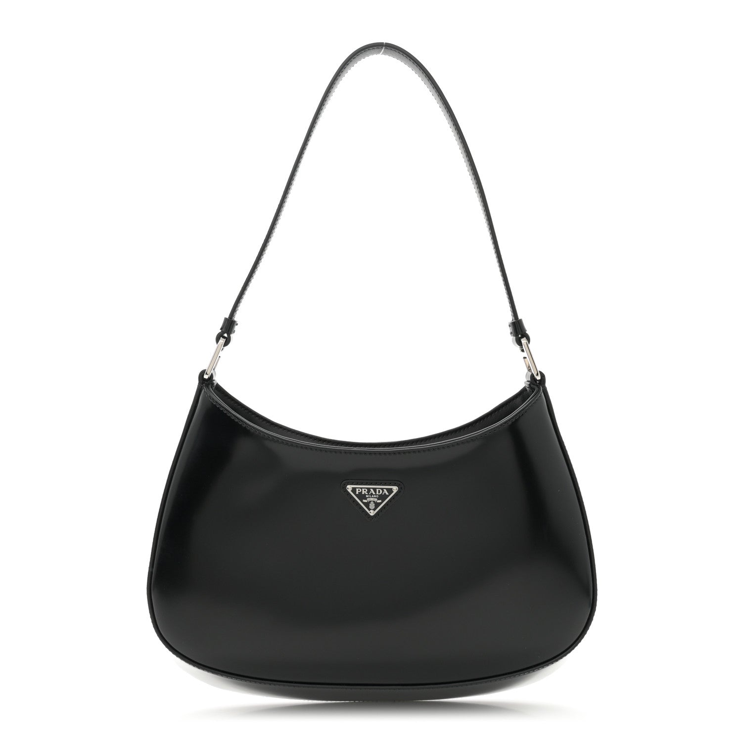 Prada Spazzolato Cleo Shoulder Bag Black 1 of 10