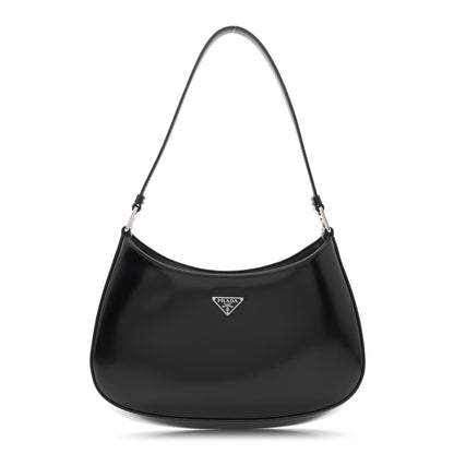 Prada Spazzolato Cleo Shoulder Bag Black 1 of 10