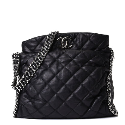 Chanel Washed Lambskin Chain Around Hobo Black 2 of 10