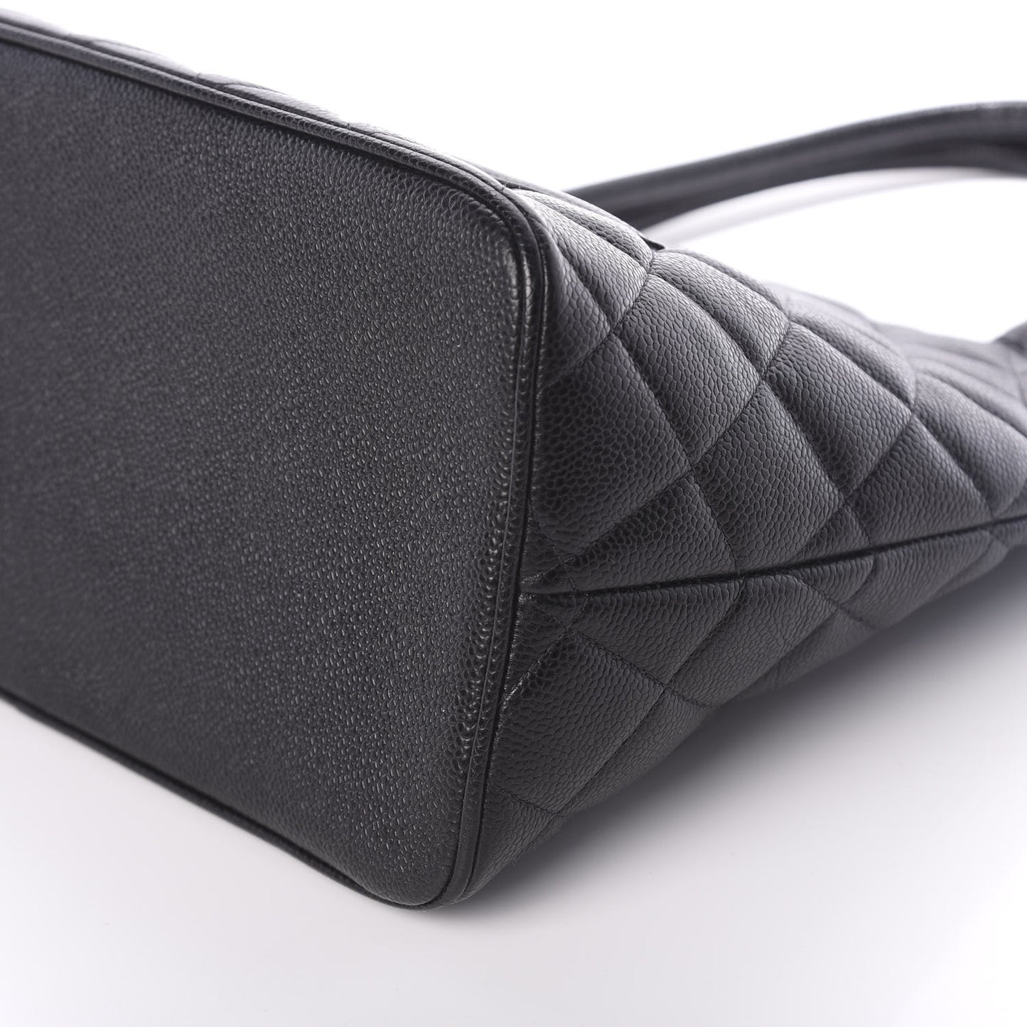 Caviar Quilted Medallion Tote Black