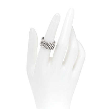 Tiffany Sterling Silver Somerset Mesh Ring 52 6 2 of 5