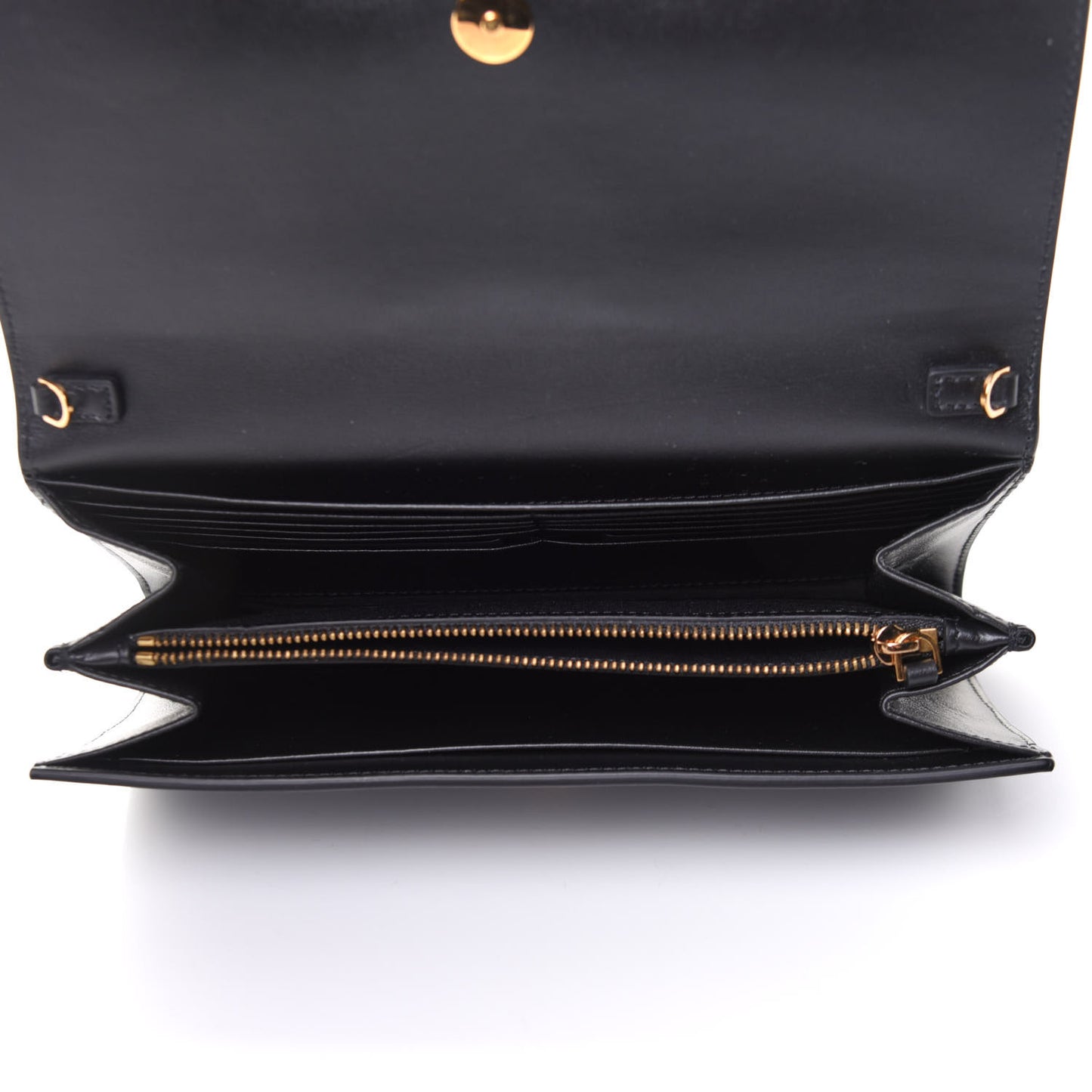 Vitello Crystal Virtus V Wallet Chain Crossbody Black