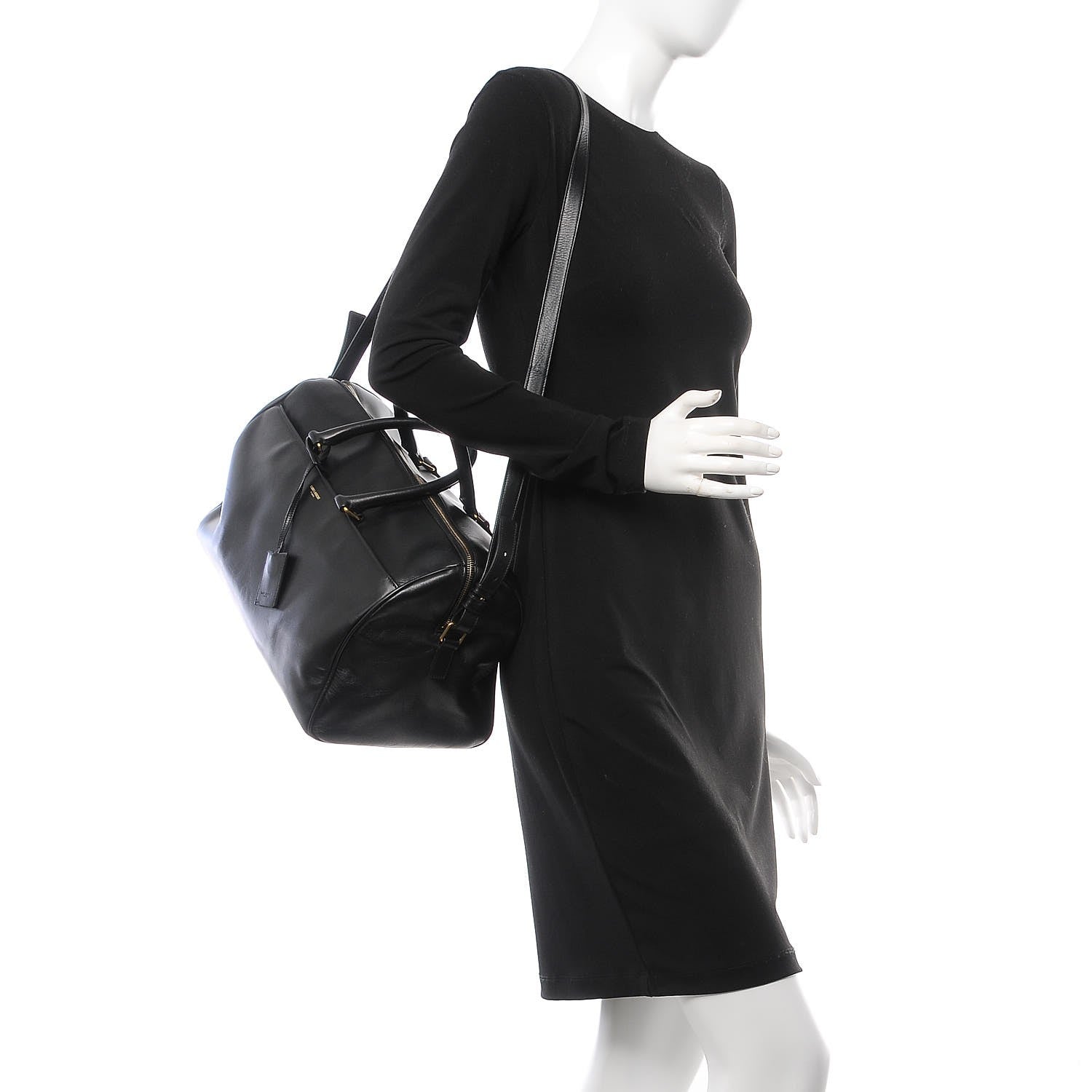 Saint Laurent Calfskin Classic Duffle 12 Black 3 of 12