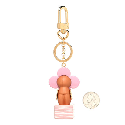 Louis Vuitton Resin Wood Vivienne Trunk Bag Charm Key Holder Pink 2 of 3