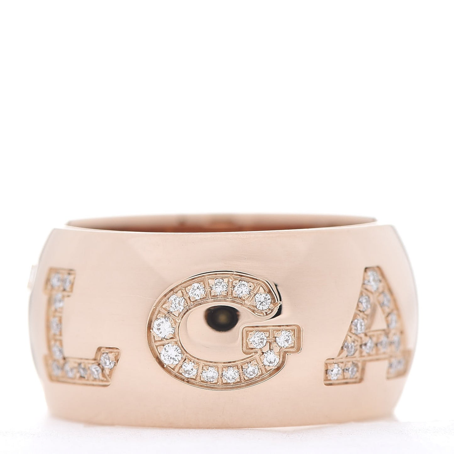 18K Rose Gold Diamond BVLGARI Monologo Ring 53 6.25