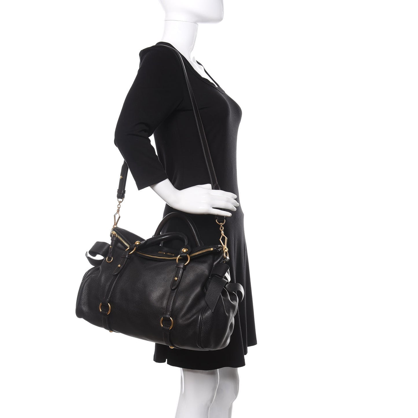 Vitello Medium Bow Bag Black