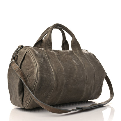 Alexander Wang Pebbled Lambskin Rocco Grey Silver Hardware 3 of 8