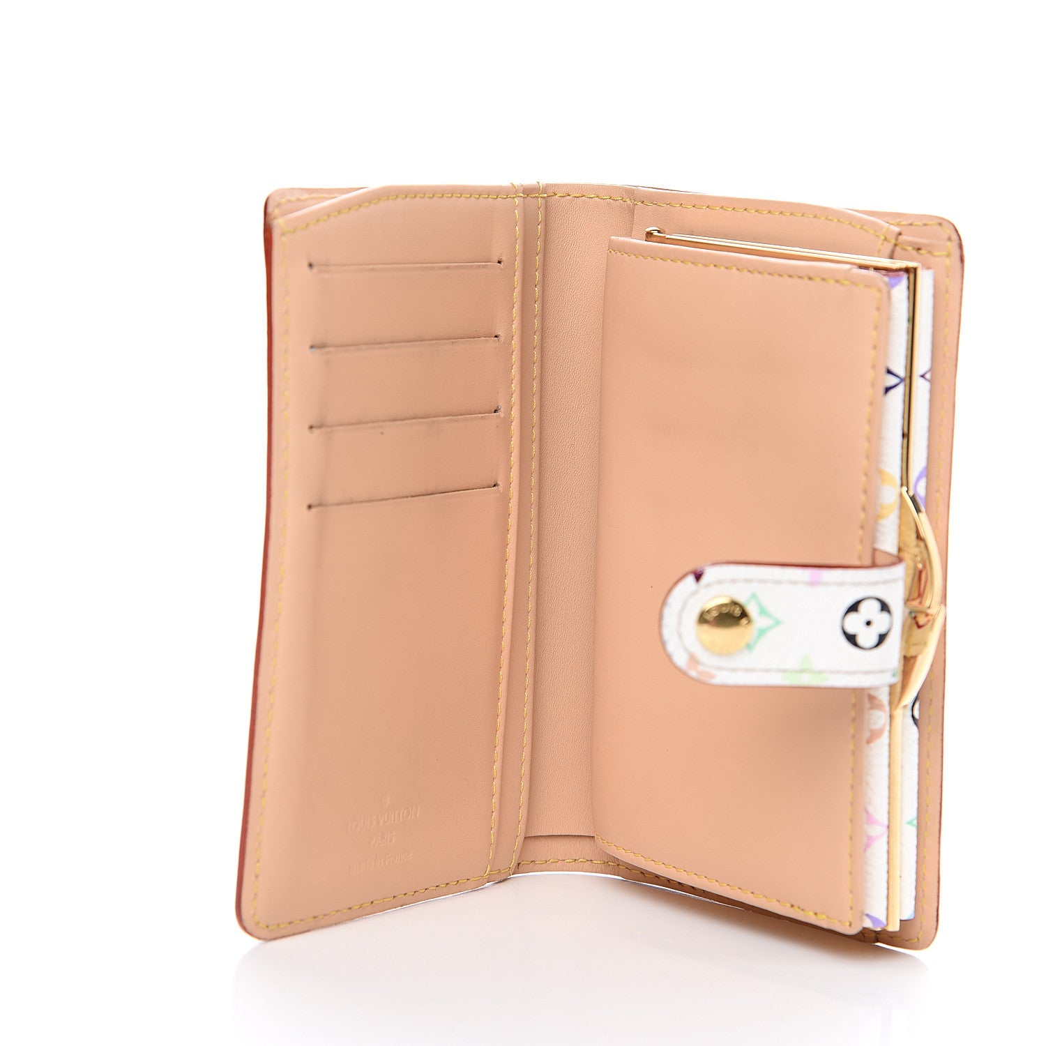 Louis Vuitton Monogram Multicolor French Purse Wallet White 4 of 13