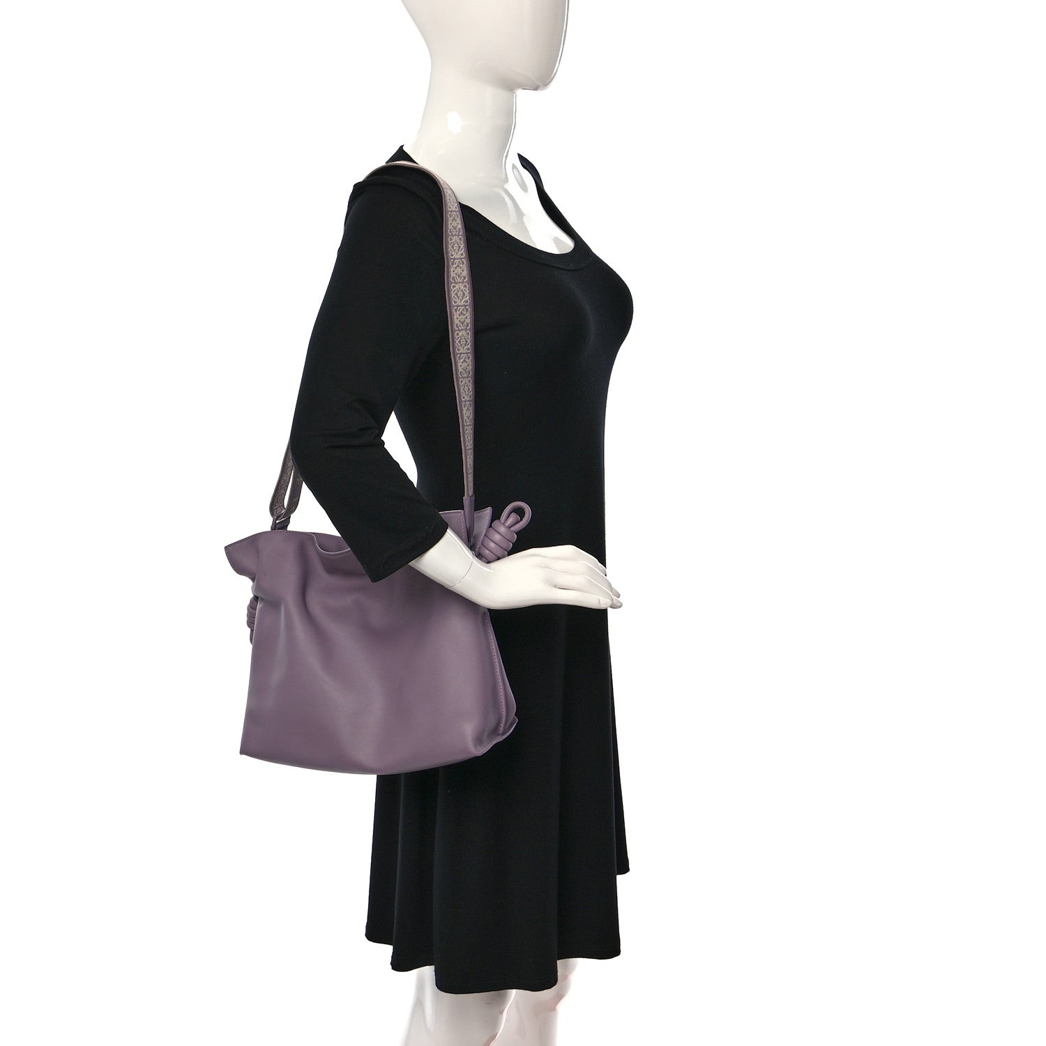Loewe Calfskin Monochrome Flamenco Knot Clutch Pale Aubergine Glaze 2 of 10