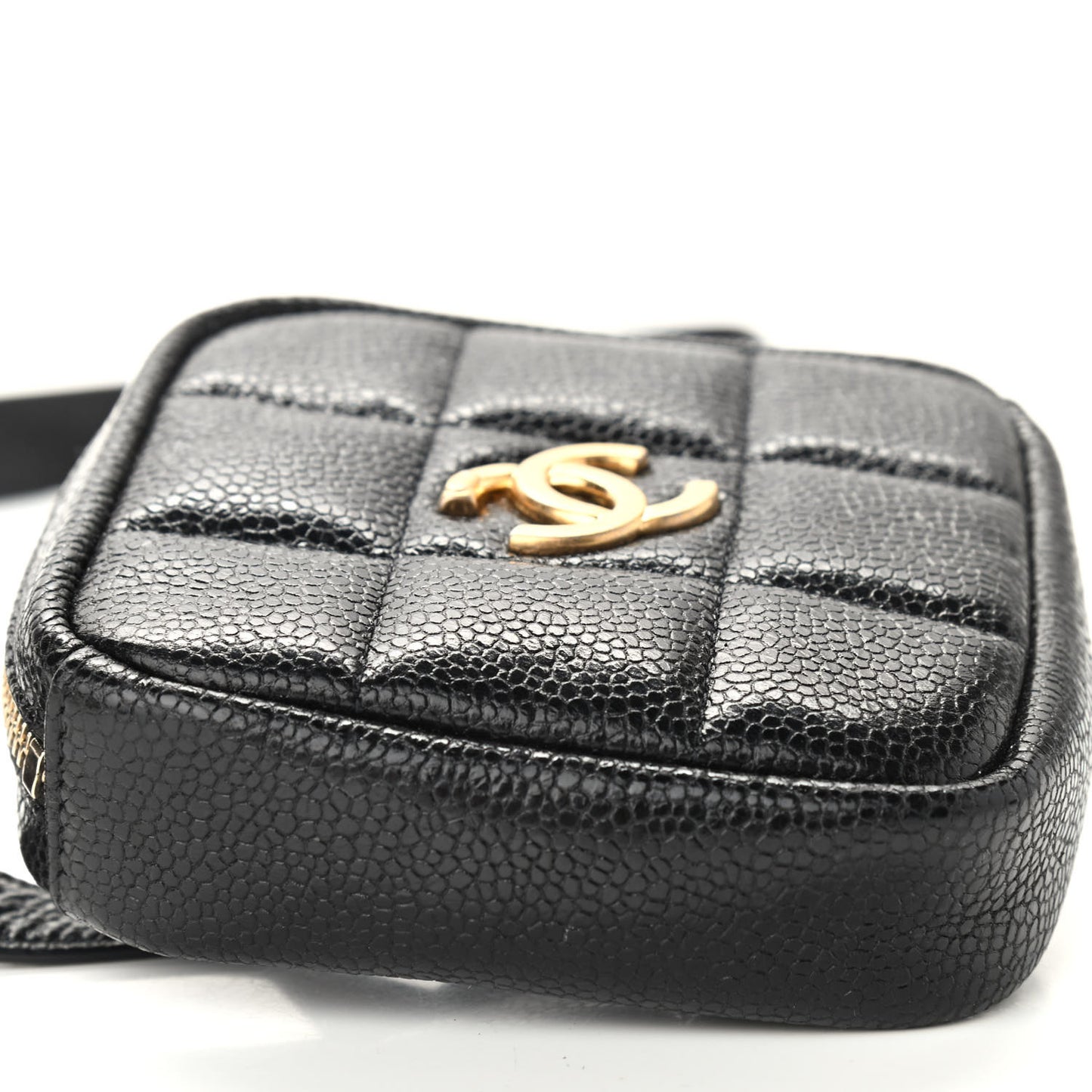 Caviar Quilted Coin Purse Belt Bag Black