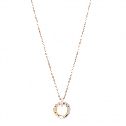 Cartier 18K Pink White Yellow Gold Diamond Trinity Pendant Necklace 1 of 4