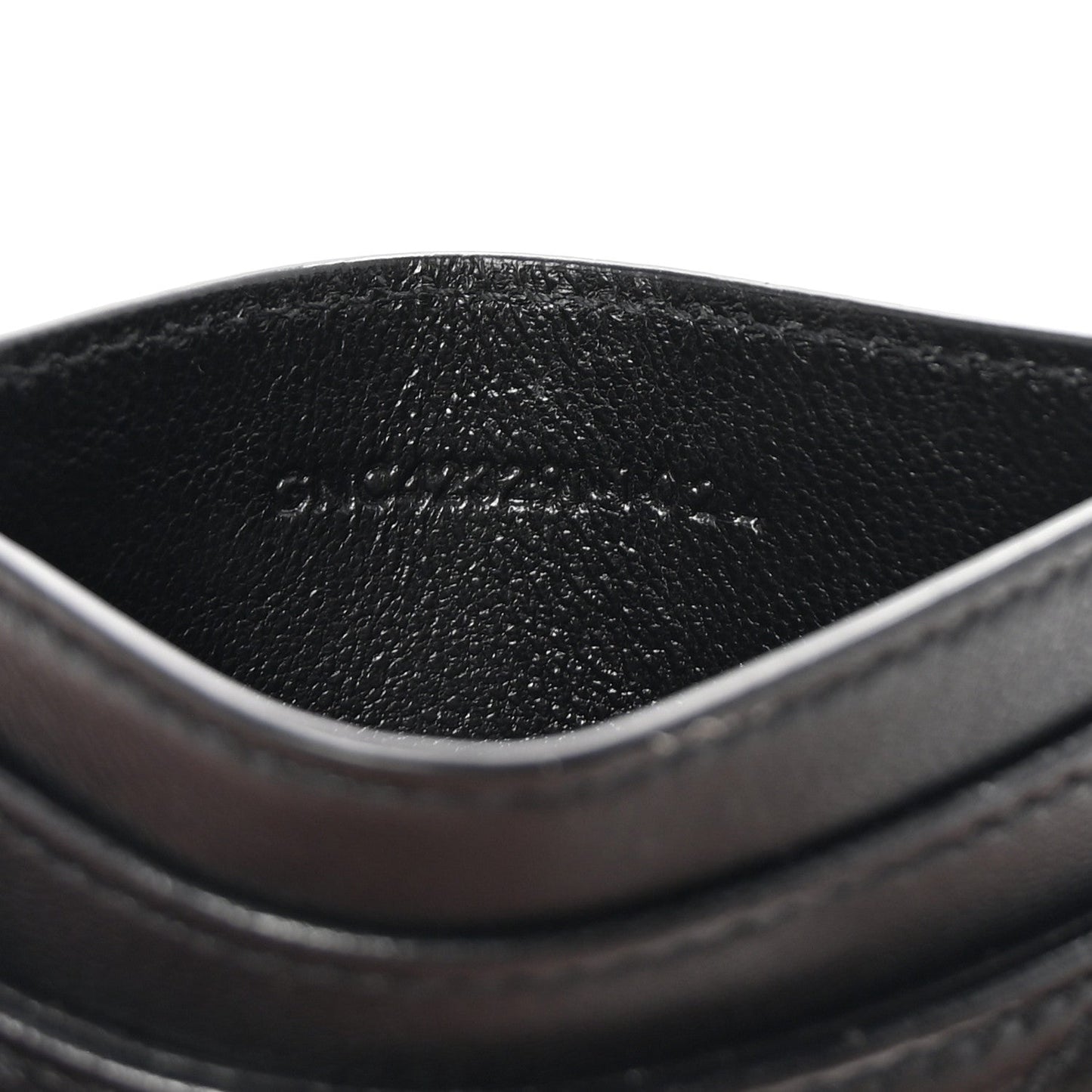 Lambskin Matelasse Chevron Monogram Credit Card Case Black
