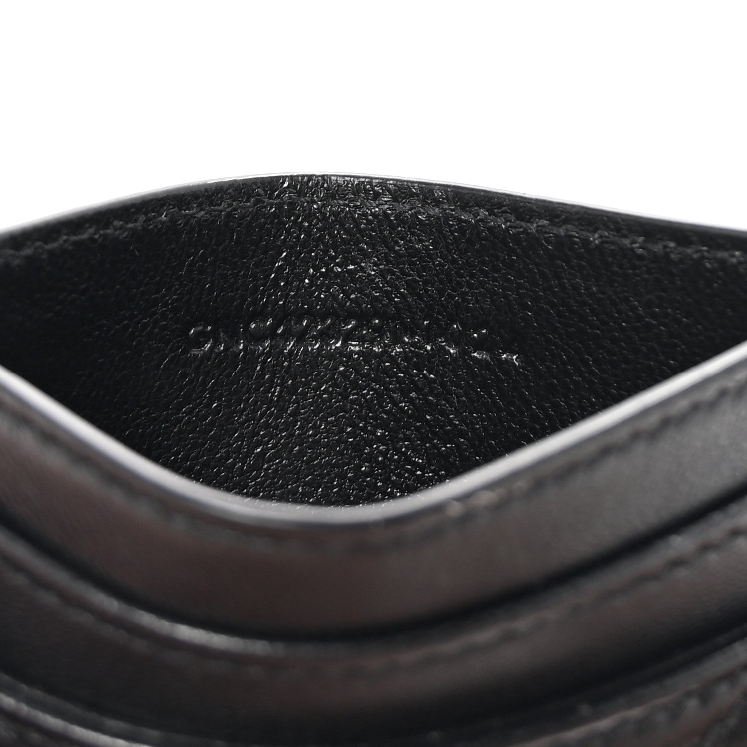 Saint Laurent Lambskin Matelasse Chevron Monogram Credit Card Case Black 7 of 8