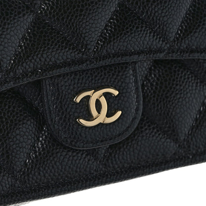 Chanel Caviar Quilted Double Flap Wallet Black 9 of 10