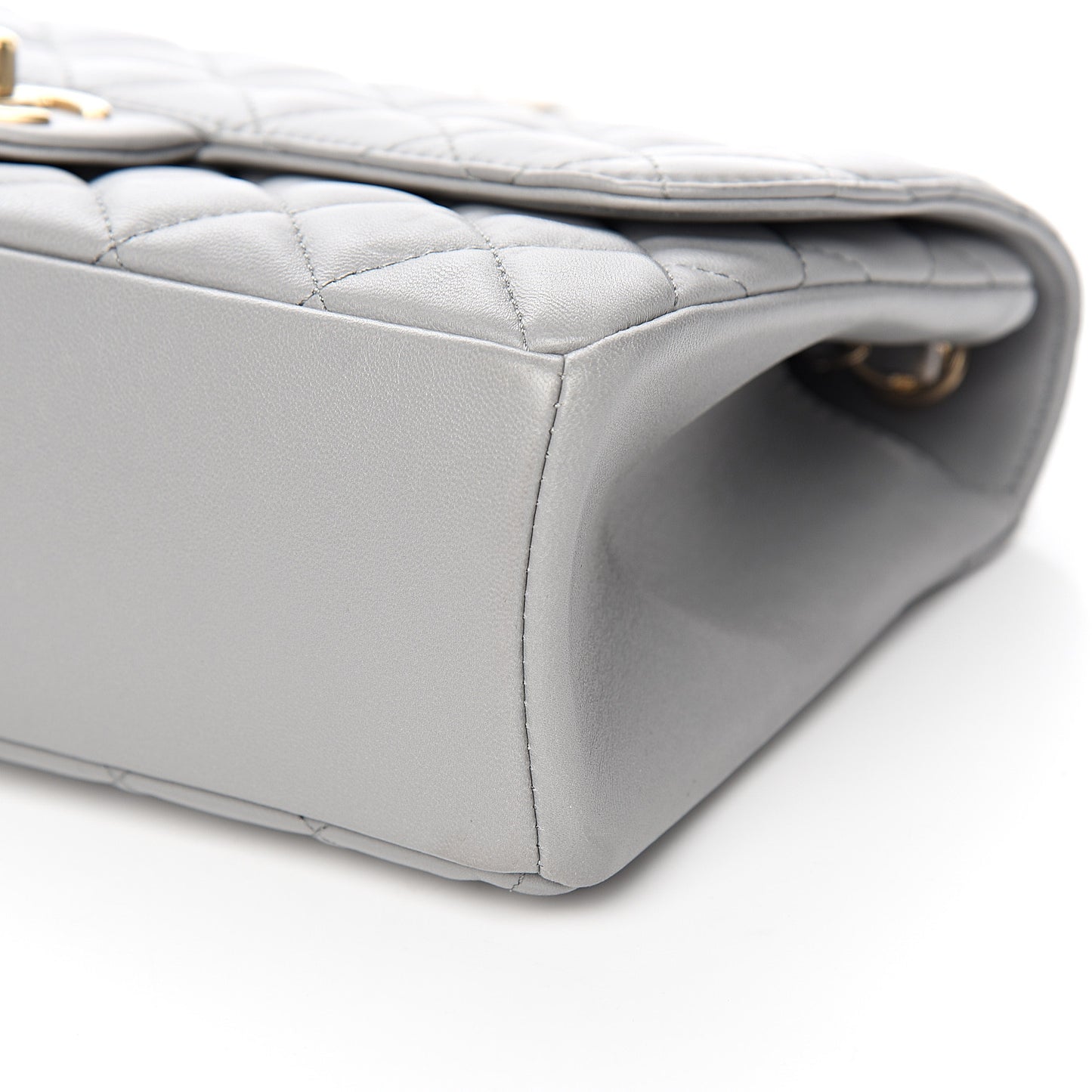 Lambskin Quilted Medium Mademoiselle Chic Flap Gris