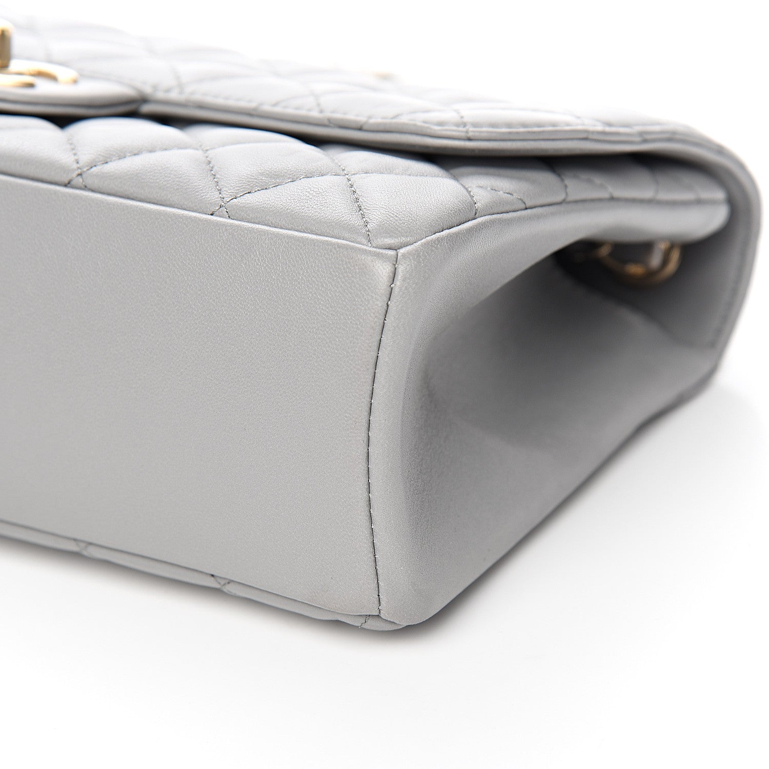 Chanel Lambskin Quilted Medium Mademoiselle Chic Flap Gris 8 of 9