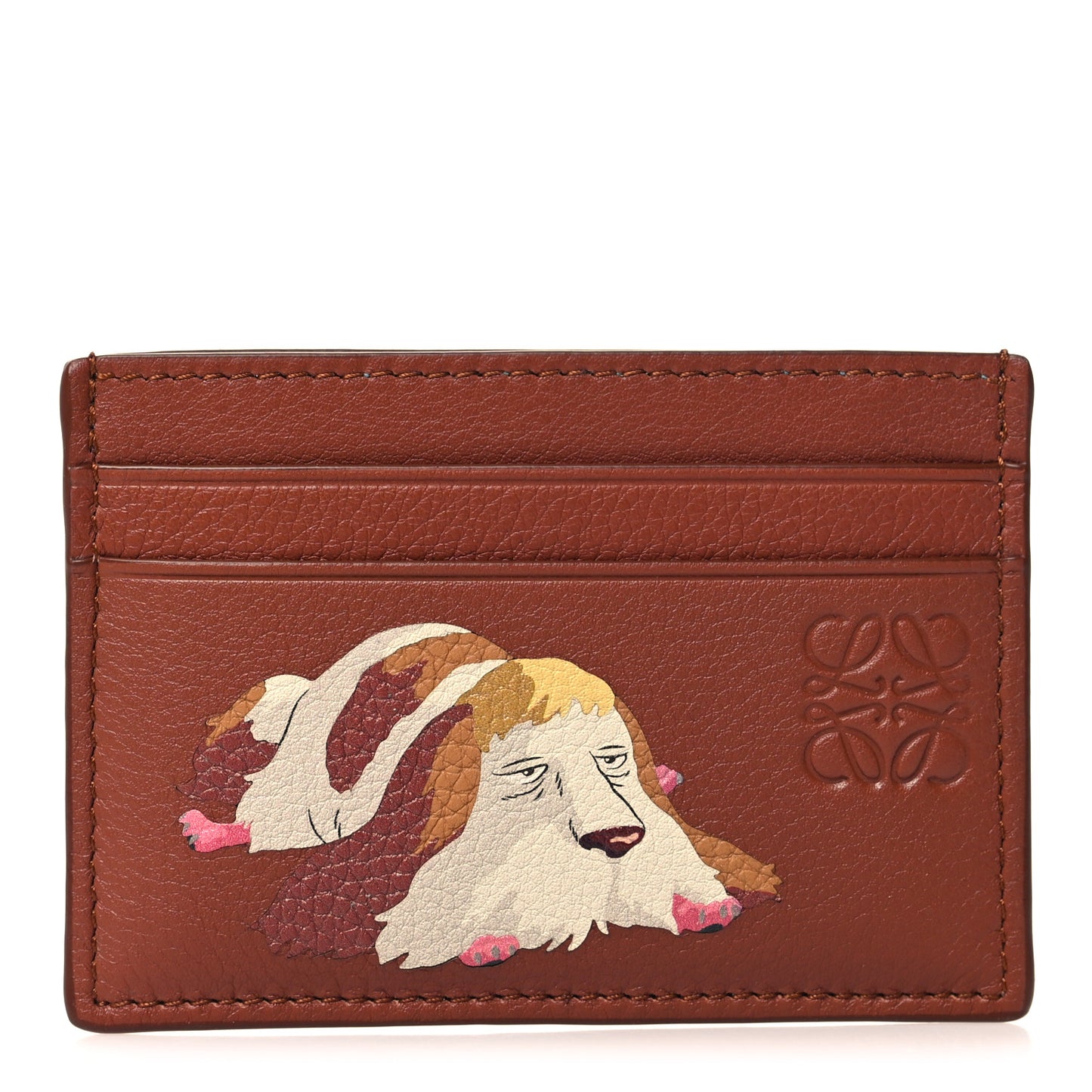 X HOWL'S MOVING CASTLE Calfskin Heen Dice Card Holder Tan