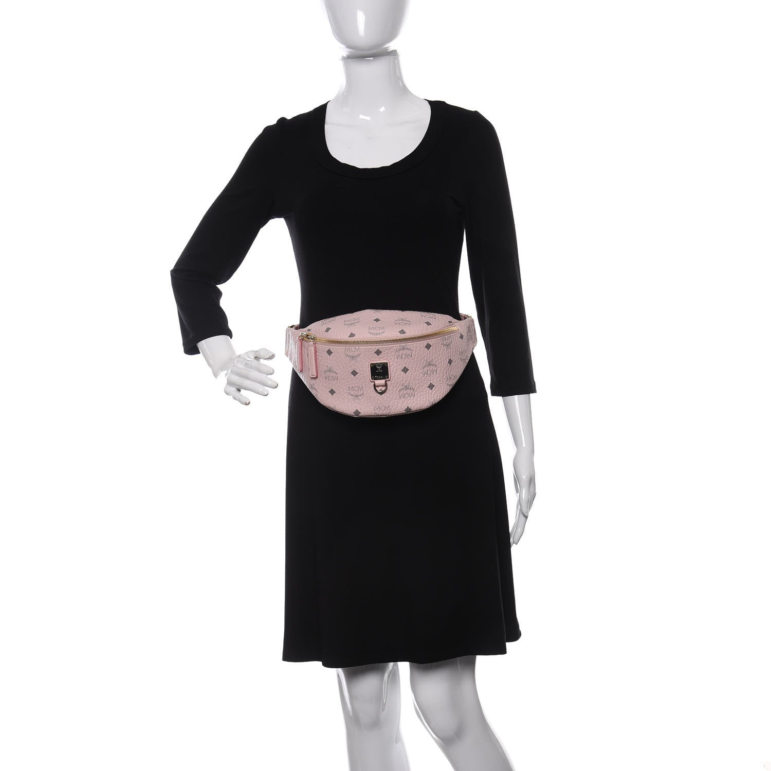 MCM Visetos Small Fusten Belt Bag Powder Pink 2 of 10